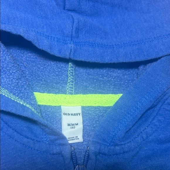 Old Navy Girls Rule Blue Full Zip Hoodie Jacket - Picture 2 of 3
